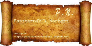 Paszternák Norbert névjegykártya