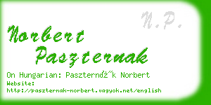 norbert paszternak business card